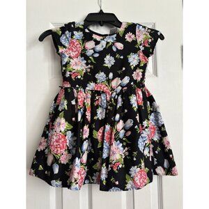 Carter's Girl Toddler Floral Black Dress Size 4T